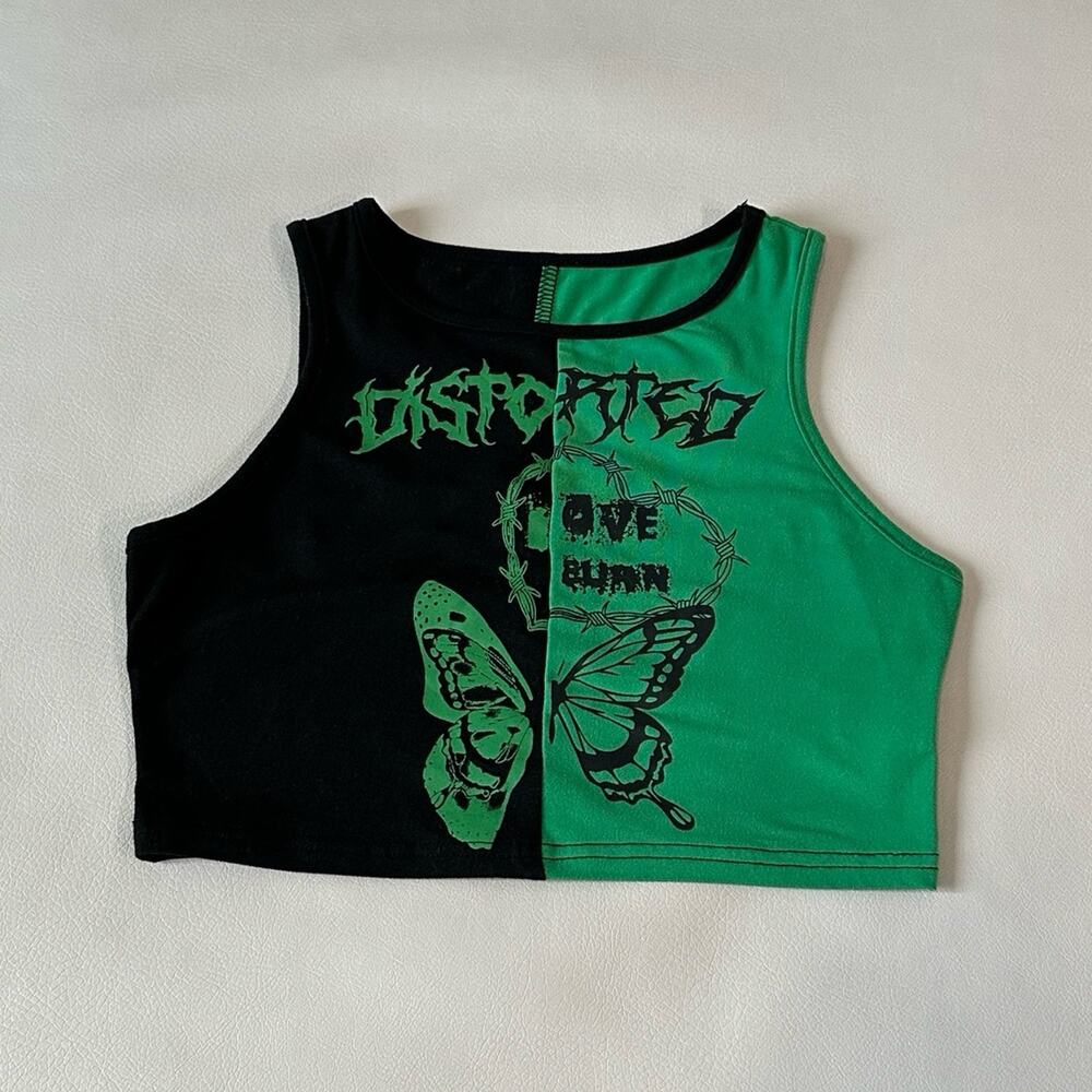 Cropped Butterfly Tank Top